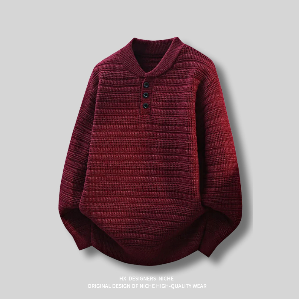 复古休闲圆领套头毛衣针织外套男