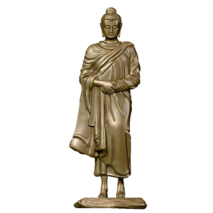 简修行经行释迦牟尼佛像黄铜像释迦摩尼佛站像摆件禅意家居装饰品