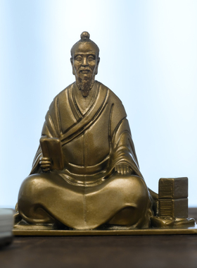 王阳明摆件文创周边王守仁黄铜像随身中式禅意书房茶空间家居装饰