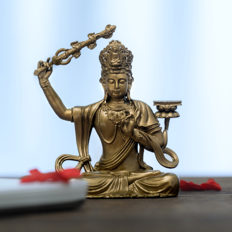 简修行黄铜文殊菩萨摆件随身佛