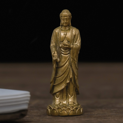 简修行黄铜阿弥陀佛摆件随身佛