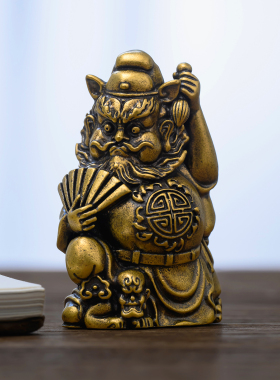 简修行黄铜天师钟馗摆件书法镇纸
