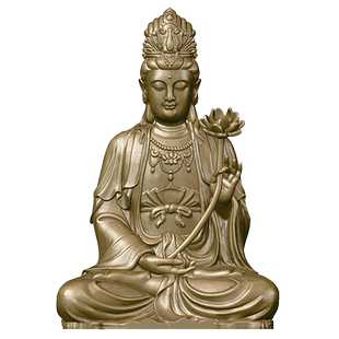 西方三圣大势至菩萨摆件佛像纯黄铜迷你随身像坐相好看茶空间装饰