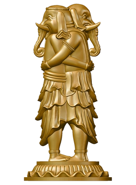 简修行黄铜大圣欢喜天摆件