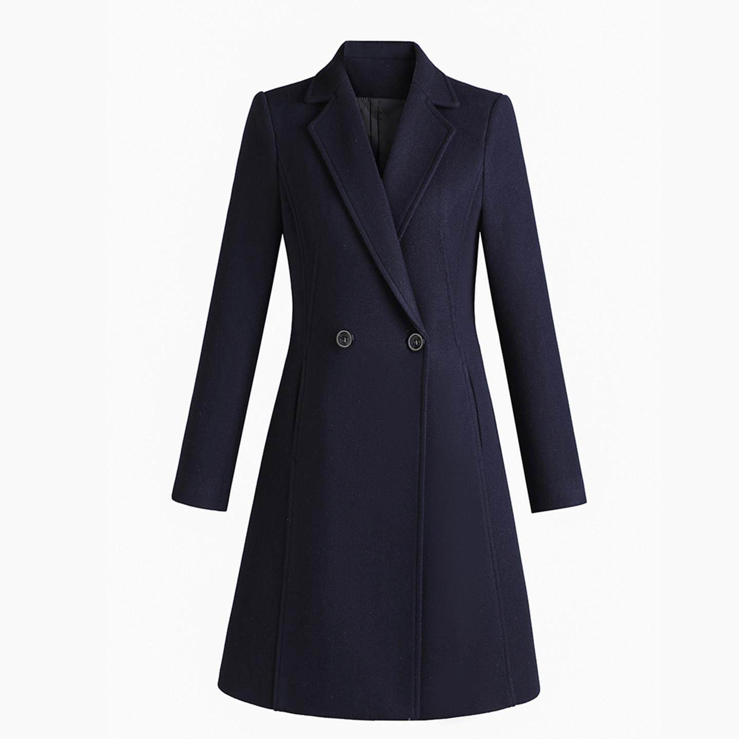 职业毛呢大衣女冬季前台工装中长款加厚呢子外套售楼部银行工作服