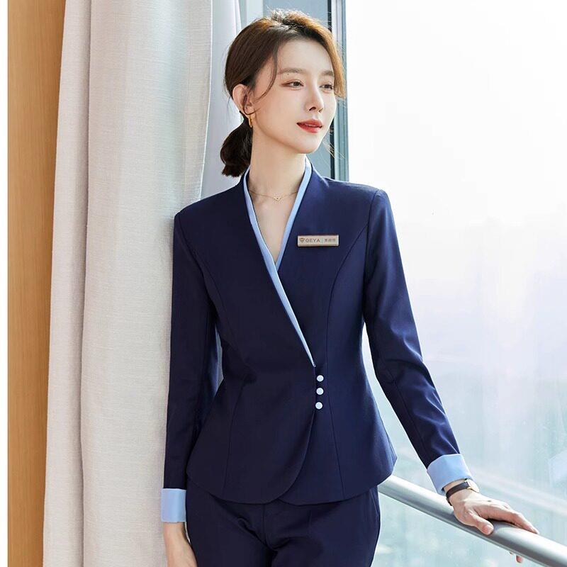 职业西装套装女春秋气质工装美容师酒店前台医美工作服高端养生馆