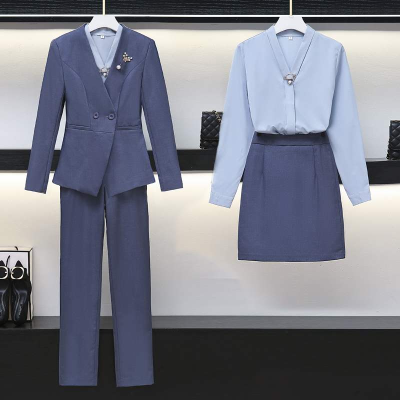 高端职业西装套装女秋冬时尚气质商务正装女工作服西服三件套长袖