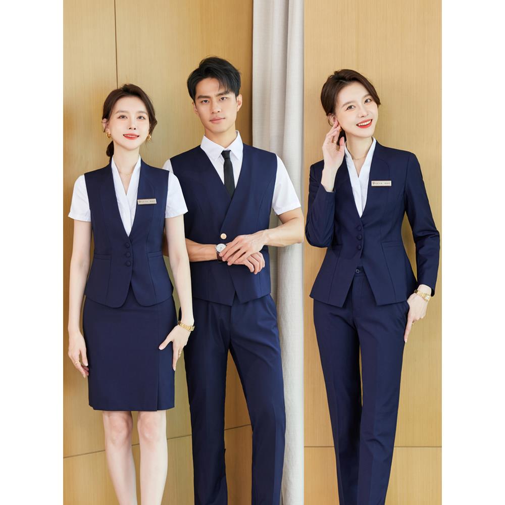 职业马甲套装酒店前台餐饮服务员工作服物业宾馆珠宝客服工装西装