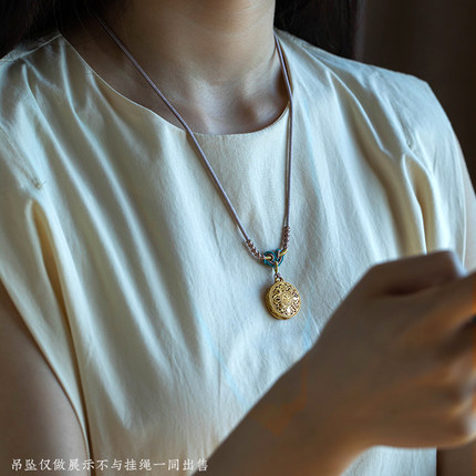 手工精编如意结项链挂绳八宝罗盘黄金蜜蜡无事牌吊坠绳子男女情侣