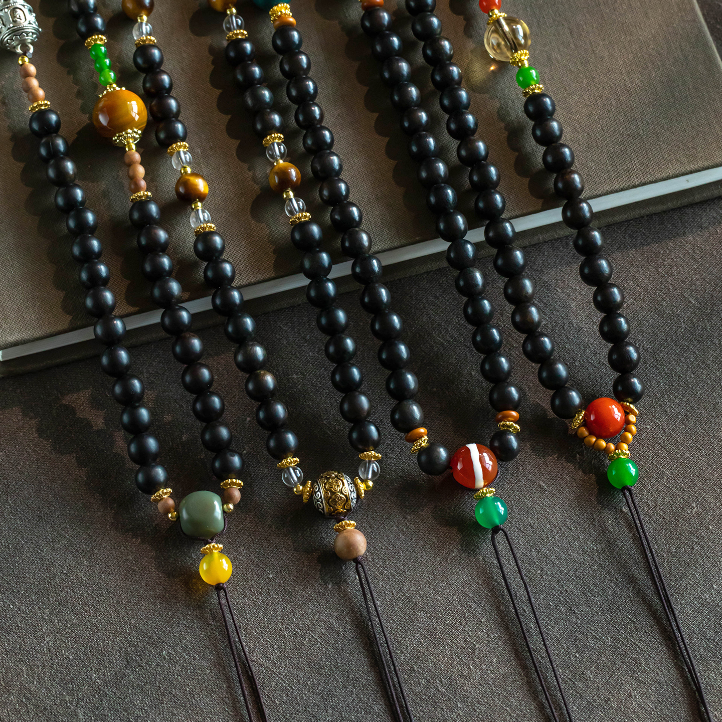 优质配饰全珠链金丝檀木项链挂绳