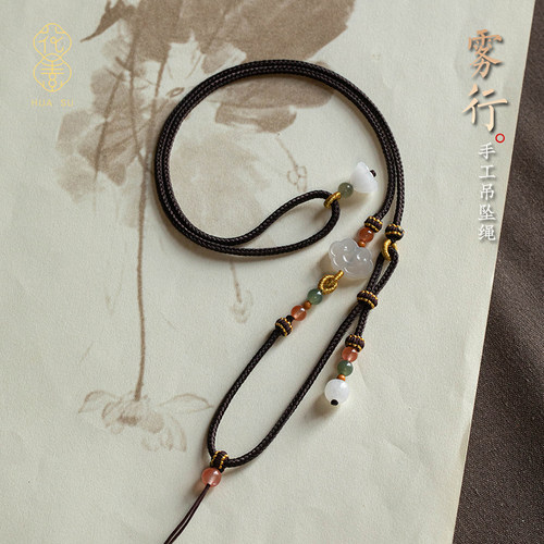 花素高档玉坠蜜蜡项链绳