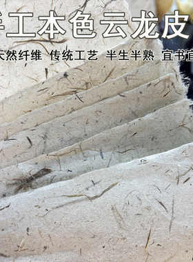 纯手工本色云龙皮纸构树皮仿古半生半熟书法国画小写意参展粗纤维