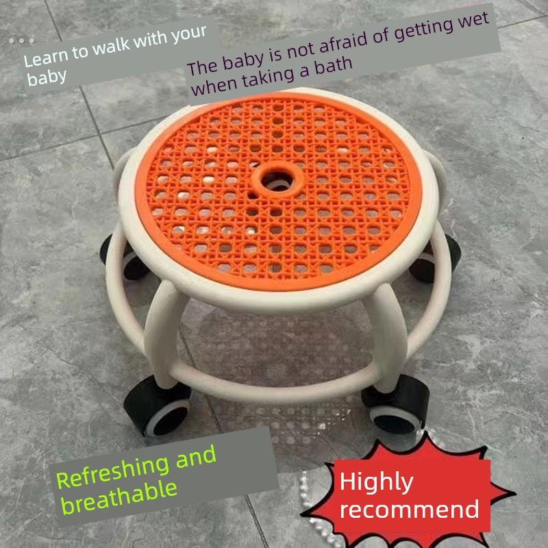 万向轮小凳子家用移动滑轮矮凳小型小板凳客厅擦地小圆凳门口换鞋