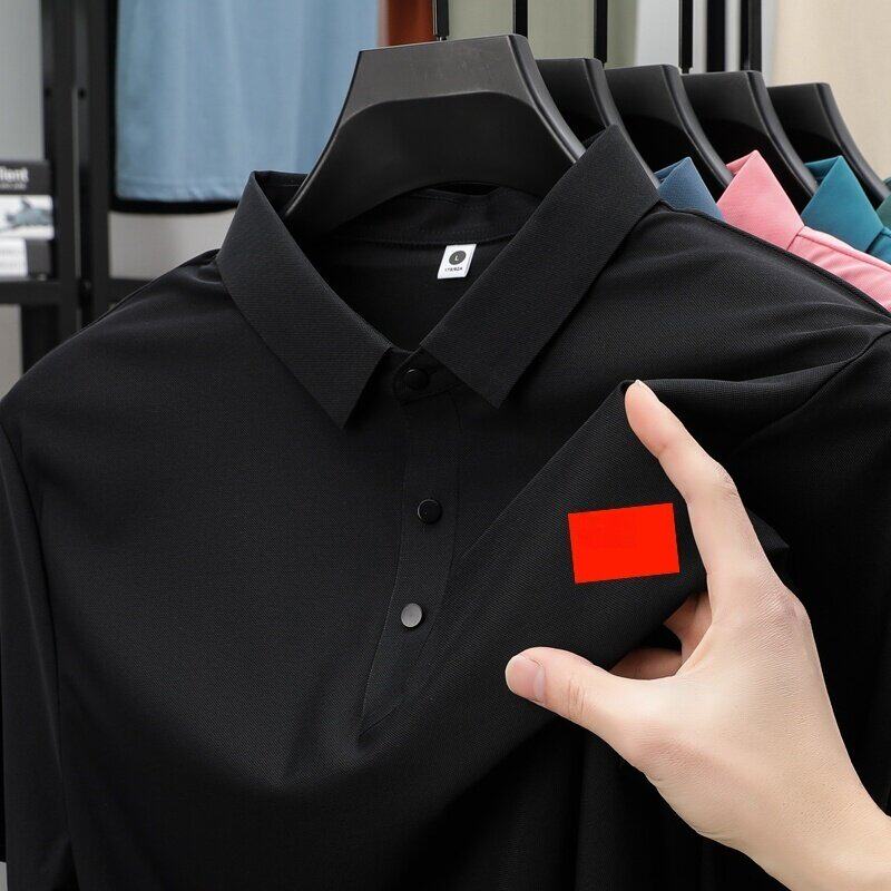 纯色宽松冰丝立领polo衫短袖T恤