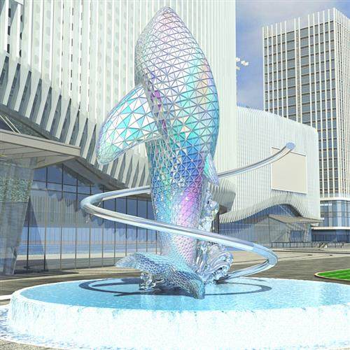 不锈钢铁艺镂空鲸鱼发光雕塑定制抽象创意海豚公园酒店装饰摆饰,商业/办公家具,雕塑,淘宝优惠券,粉丝福利购,淘宝优惠卷