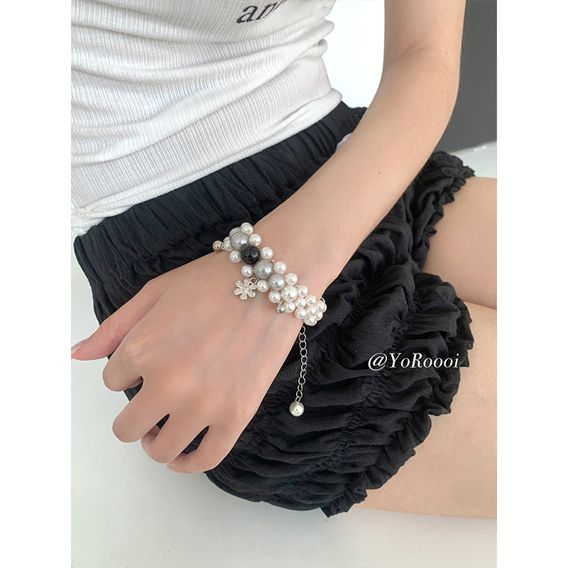 夏日花季渐变珍珠手串花朵手链