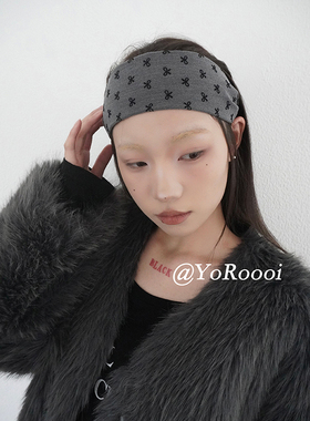 YoRoooi 韩系秋冬ins灰色高颅顶头箍百搭简约蝴蝶结宽边发箍发带