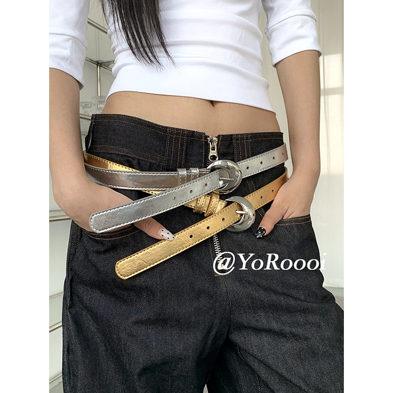 YoRoooiins韩系亮面腰带皮带