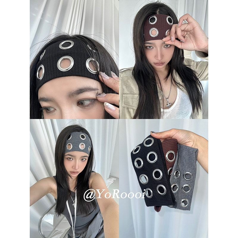 YoRoooi 小众复古y2k夸张朋克宽版弹力发带y2k辣妹百搭发箍发饰女