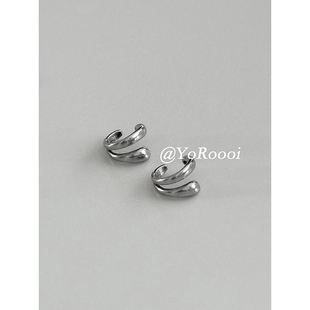 YoRoooi ins博主同款简约U形无耳洞耳扣夹耳饰韩系高级感侧边耳夹