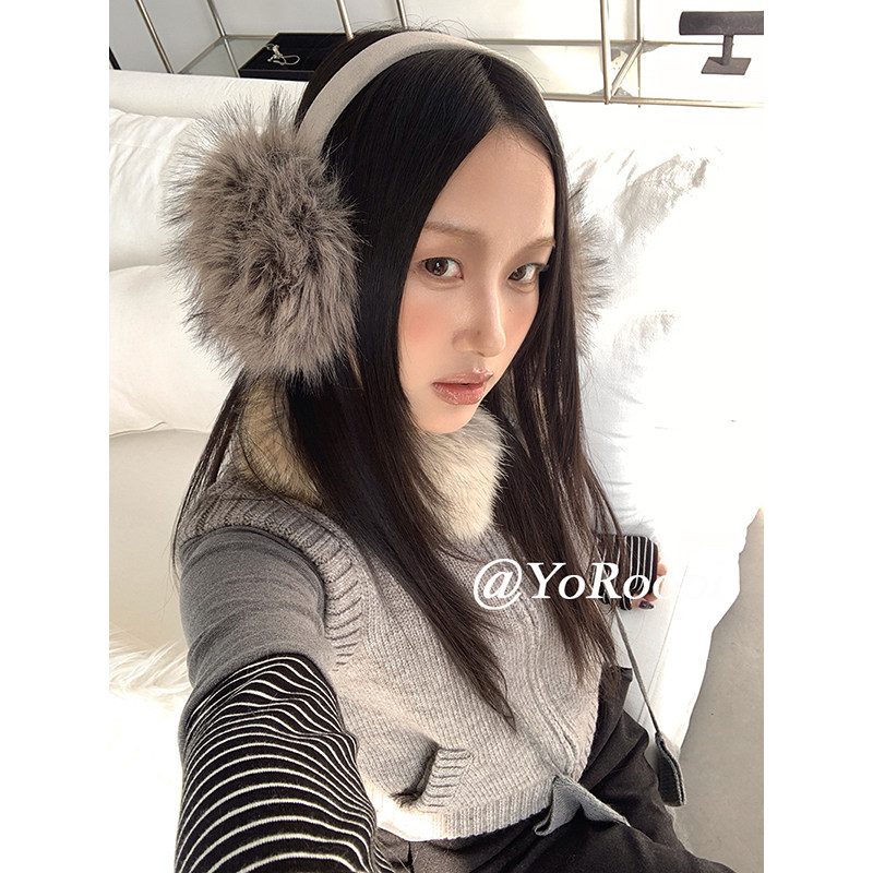 韩系复古冬季保暖防冻可折叠耳罩