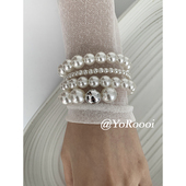 YoRoooi 百搭手镯手链女 气质千金风多层环绕设计感仿珍珠手环新款