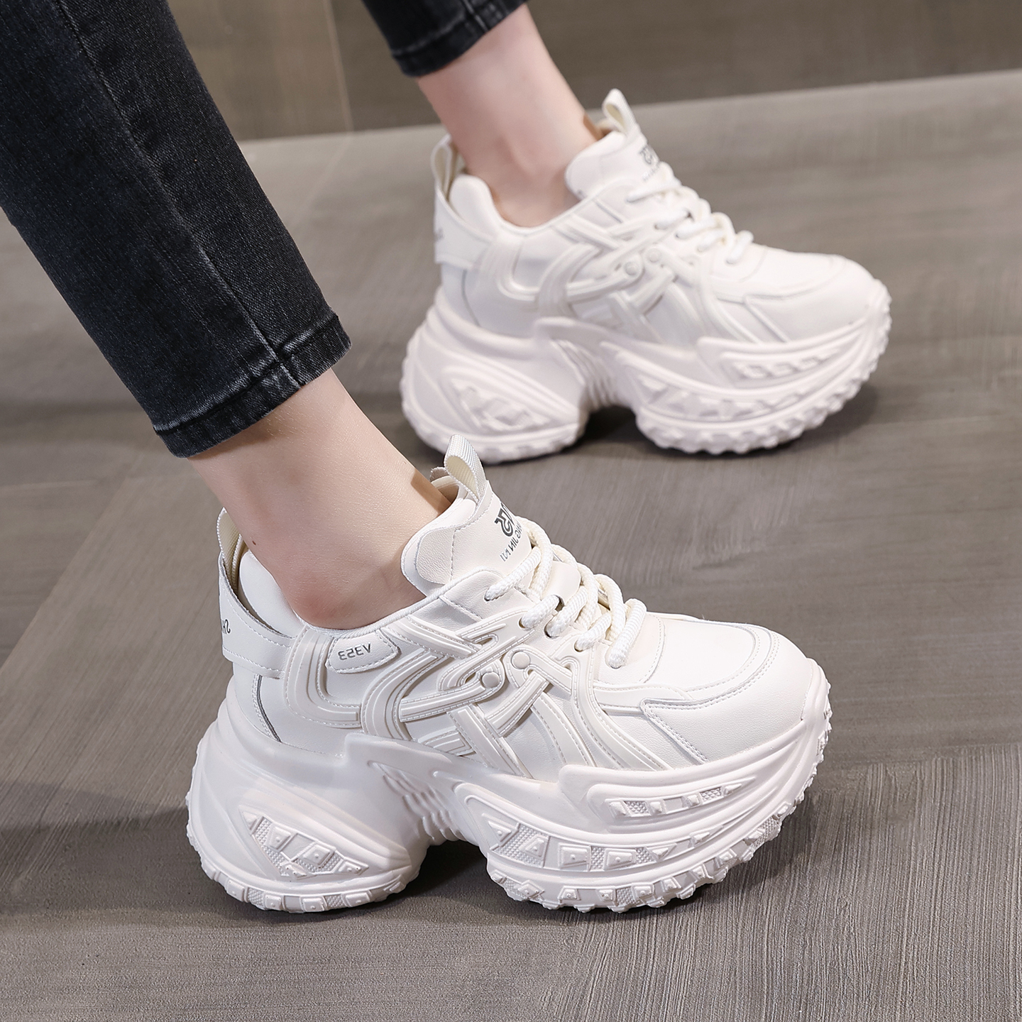 厚底老爹鞋女内增高休闲鞋显脚小