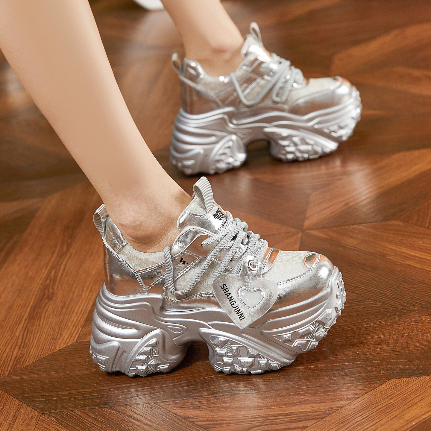 小个子老爹鞋女款加绒保暖休闲鞋