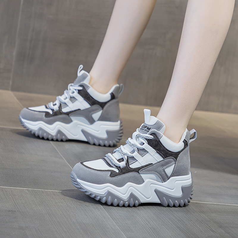 加绒老爹鞋女ins潮内增高显脚小