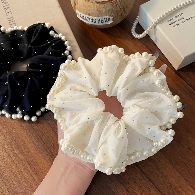 超大号网纱珍珠波点大肠发圈