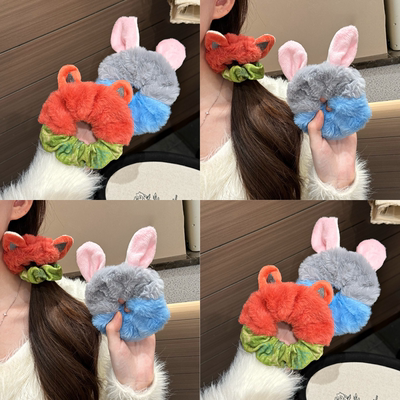 卡通疯狂动物城朱迪尼克毛绒发圈