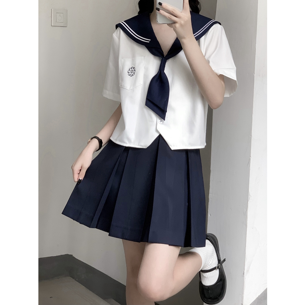 颜沐溪原创jk水手服短款