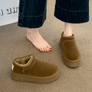 网红爆款防水防滑厚底雪地靴女款2025冬季新款短筒棉鞋加绒面包鞋