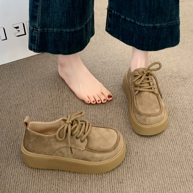 松糕厚底增高女鞋子勃肯鞋2025新款秋季丑萌豆豆鞋博肯乐福鞋单鞋