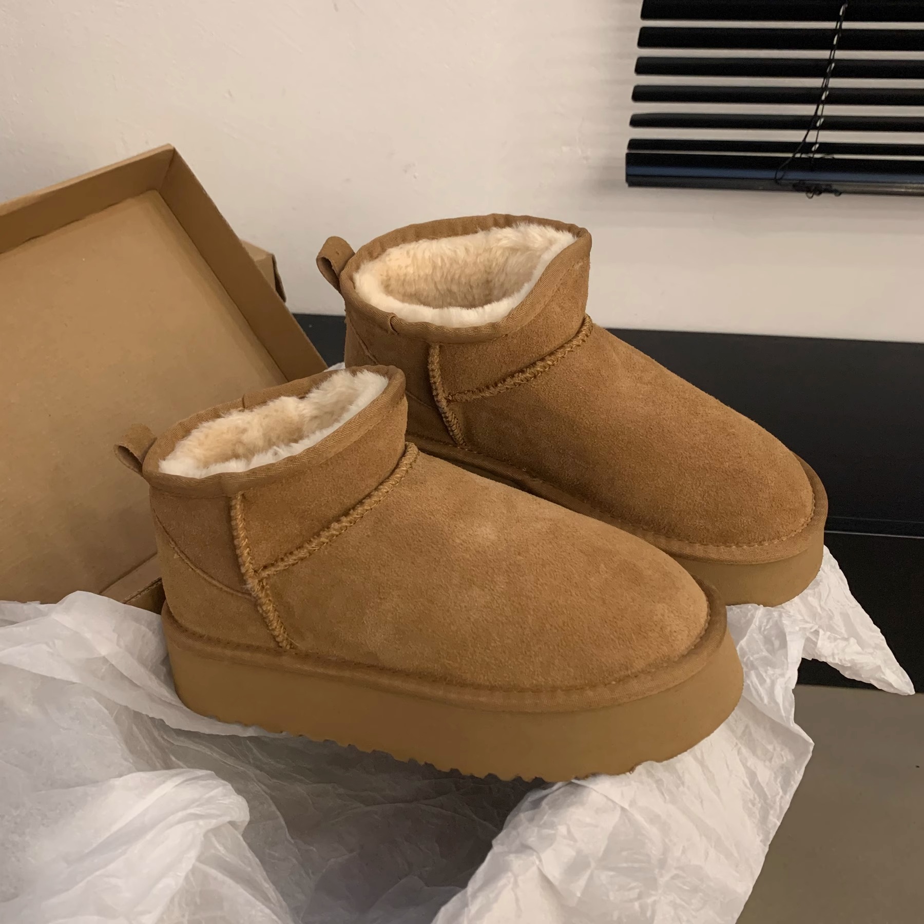 婉亦雅冬季加绒加厚雪地靴