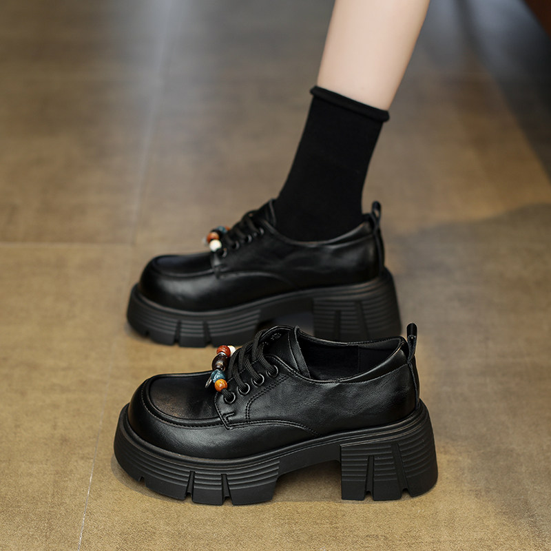 厚底松糕乐福鞋女款2026新款春季百搭高跟英伦风小皮鞋玛丽珍单鞋,女鞋,深口单鞋,淘宝优惠券,粉丝福利购,淘宝优惠卷