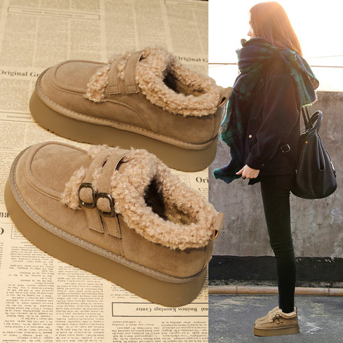 婉亦雅冬季加绒加厚雪地靴