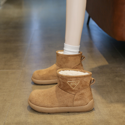 雪地靴女款2025新款冬季鞋子外穿加绒勃肯鞋保暖棉鞋软底短靴棉靴
