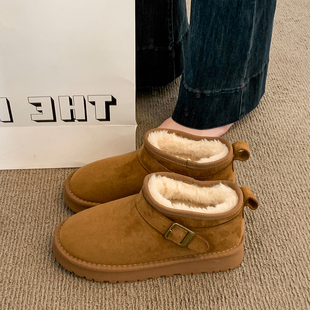 东北大棉鞋 厚底加绒勃肯鞋 保暖短靴面包鞋 冬季 子 雪地靴女2025新款