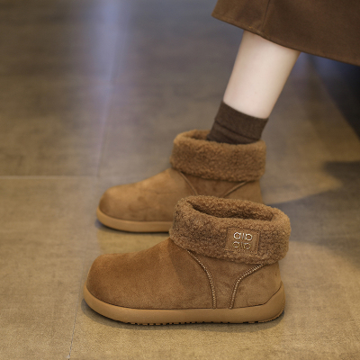 厚底加绒保暖加厚小土豆勃肯雪地靴女2025新款冬季爆款短靴棉鞋子