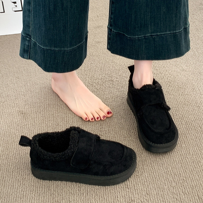 厚底加绒一脚蹬懒人毛毛鞋女冬2025新款低帮棉鞋勃肯乐福鞋雪地靴,女鞋,棉鞋,淘宝优惠券,粉丝福利购,淘宝优惠卷