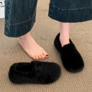 毛毛鞋女冬外穿2025新款懒人软底一脚蹬豆豆鞋加绒保暖棉鞋雪地靴