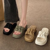 踩屎感凉拖鞋 一字拖 懒人时尚 女夏外穿2025年新款 厚底休闲沙滩凉鞋