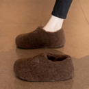 毛毛鞋女外穿2025新款冬季加绒雪地靴一脚蹬保暖棉鞋懒人豆豆鞋子