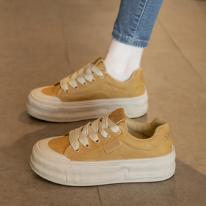 德训鞋女2025新款百搭韩版厚底松糕鞋圆头运动休闲鞋时尚板鞋子潮