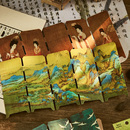 千里江山图迷你桌面屏风摆件古典中国风纸质书签高级感古风文创名画书房氛围感房间布置道具高颜值diy卡纸