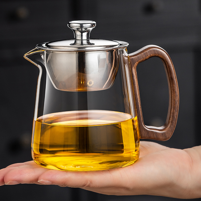 玻璃加厚带盖公道杯茶漏过滤一体