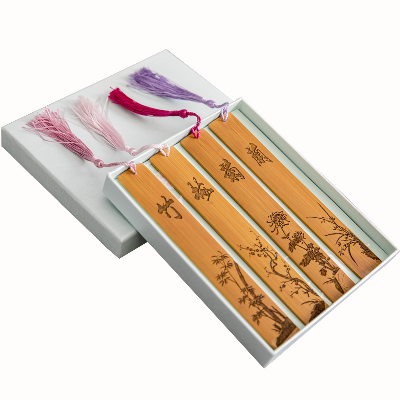 精美竹木质古典中国风创意书签套装小礼品学生用送老师简约文艺可爱卡通故宫文创古风diy纪念品