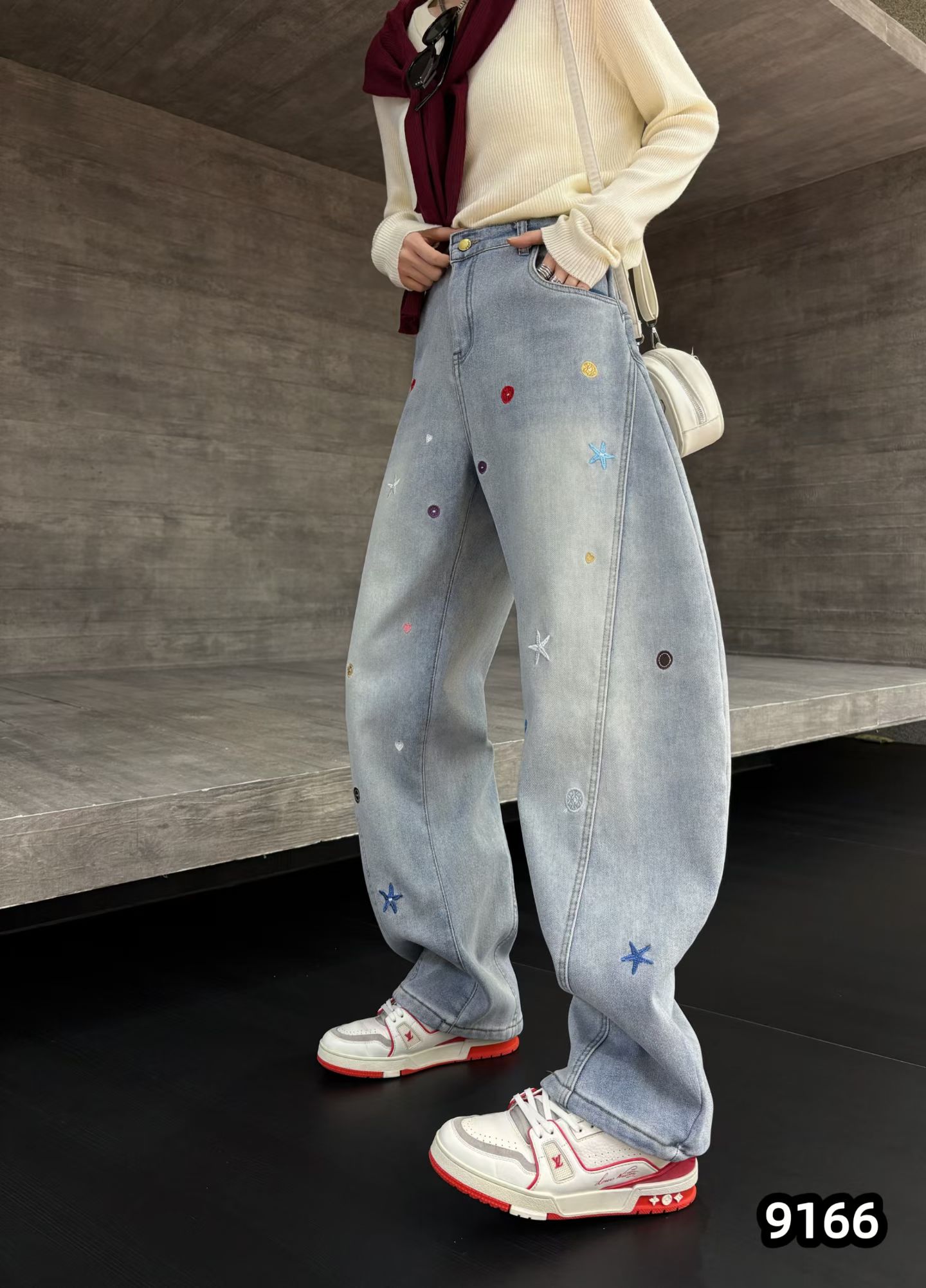 大码女装高品质加厚绒牛仔裤女2025冬季新款时尚百搭显瘦9166