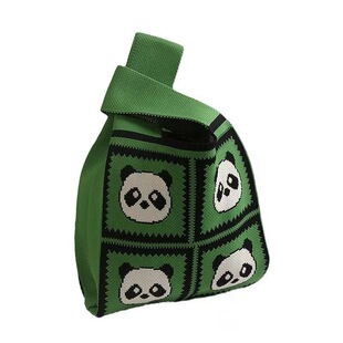 手提四宫格熊猫针织包2025编织托特包重庆新款熊猫包伴手礼针织